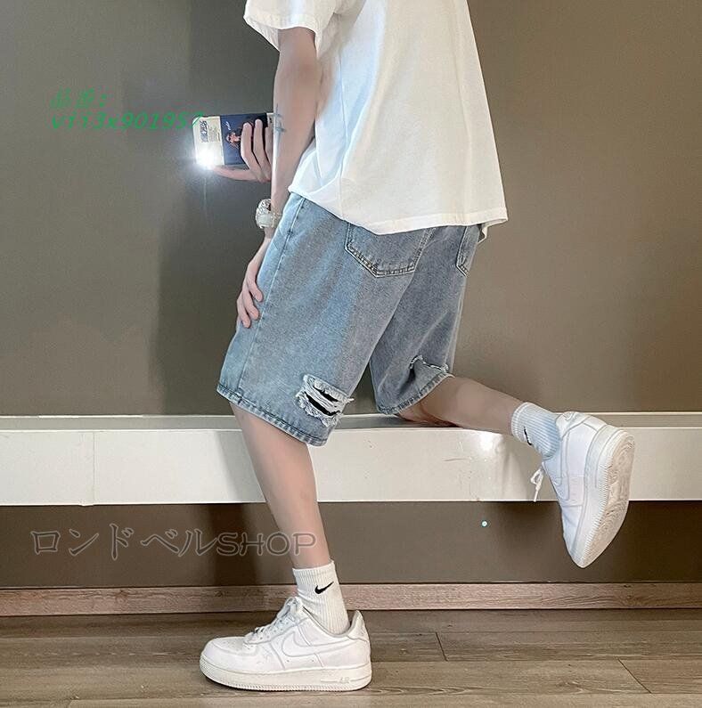 デニム ハーフパンツ ワイド メンズ ショートパンツ カジュアル
