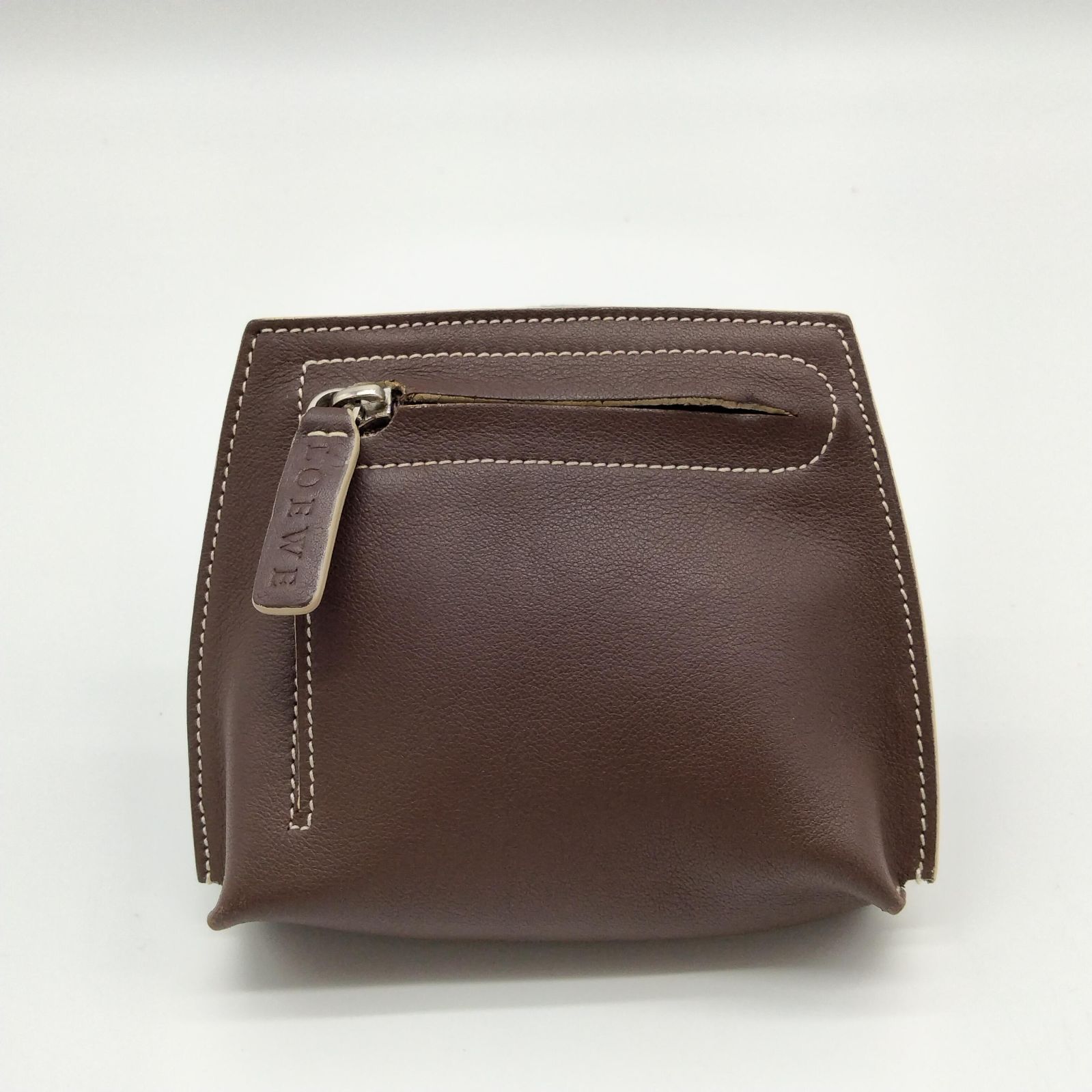 LOEWE ロエベ ブラウン レザー コインケース LOEWE - LOEWE(ロエベ) コインケース - ブラウン×ダークブラウン