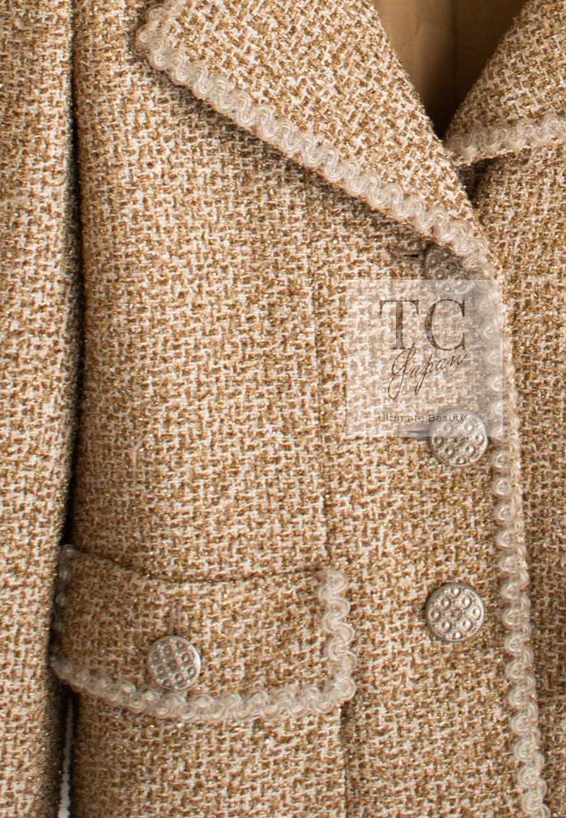 シャネル ジャケット CHANEL 68万 ゴールド ルサージュ ツイード