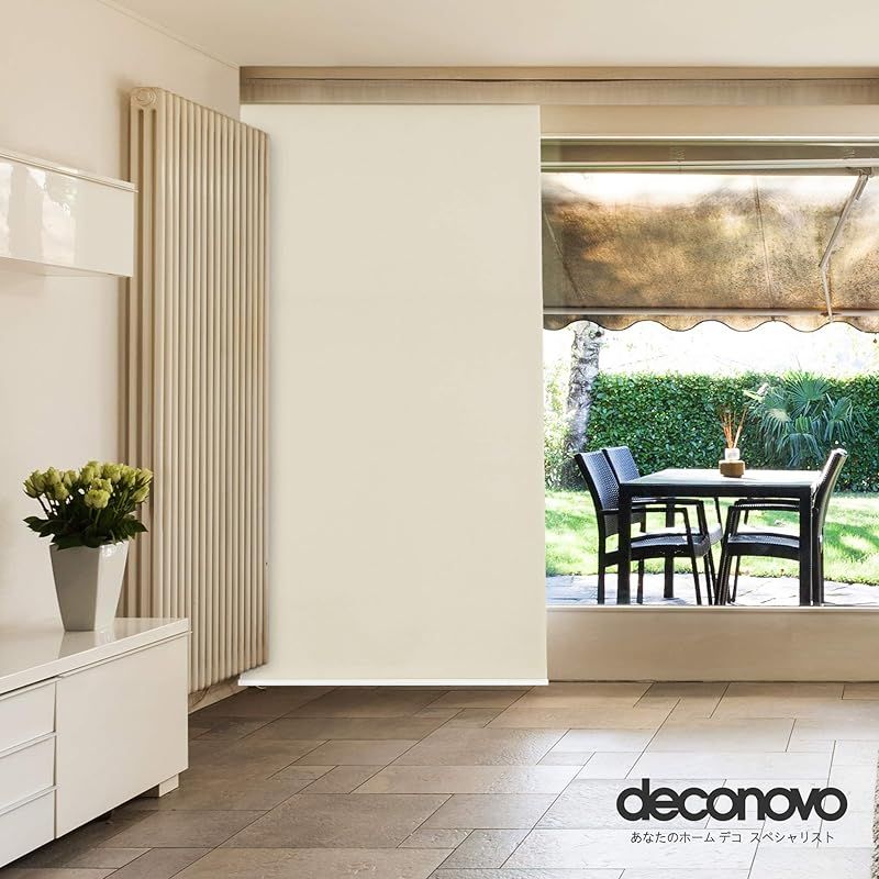Deconovo ロールスクリーン 幅130cm 丈220cm ベージュ チェーン式
