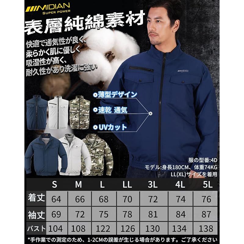 空冷調節作業服30Vファン付き作業超高出力20000mAh大容量ファンバッテリーセットファン付き作業着空調冷感服セット熱中症対策冷却冷風服男女通用2025夏 0 NEXPOTALLINN_EU