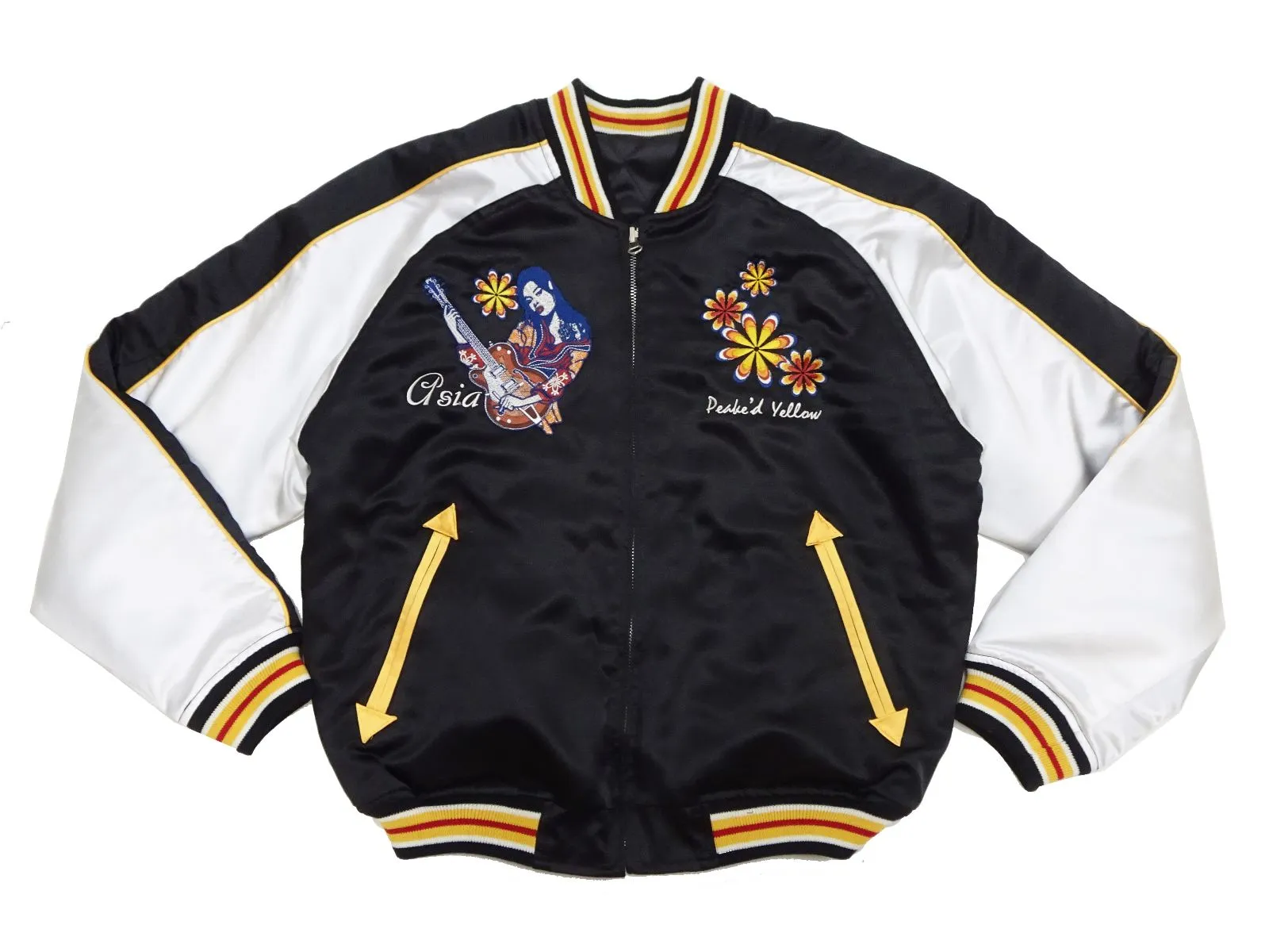 PEAKE'D YELLOW　別珍×サテン　40　リバーシブル　スカジャン PEAKE'D YELLOW 別珍×サテン 40 リバーシブル スカジャン