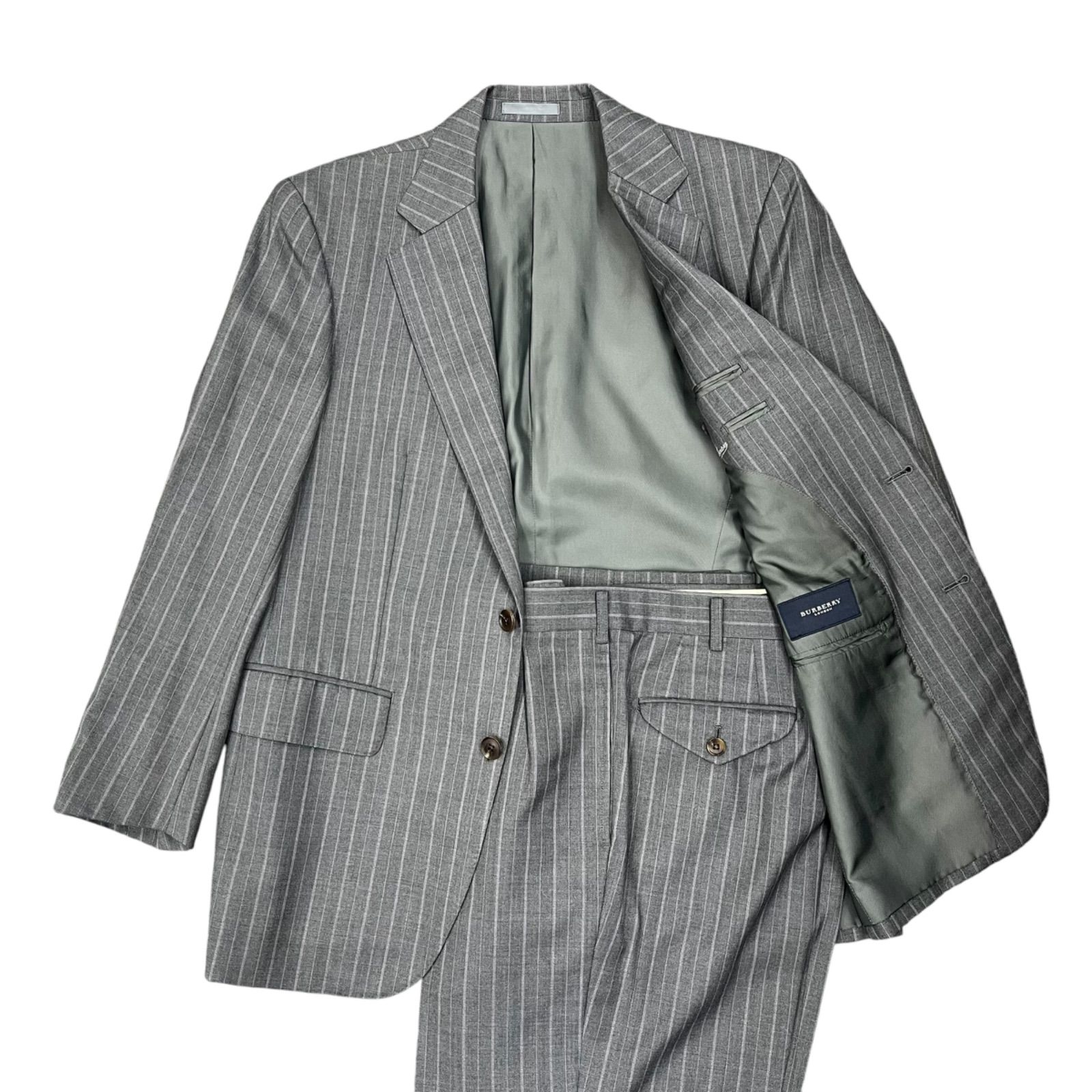 Burberry London スーツ セットアップ グレー ストライプ