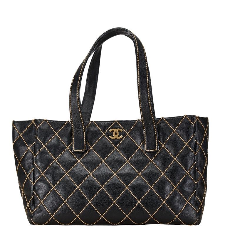 シャネル ワイルドステッチ ココマーク トートバッグ ショルダーバッグ ブラック レザー レディース CHANEL【222-67695】 - メルカリ