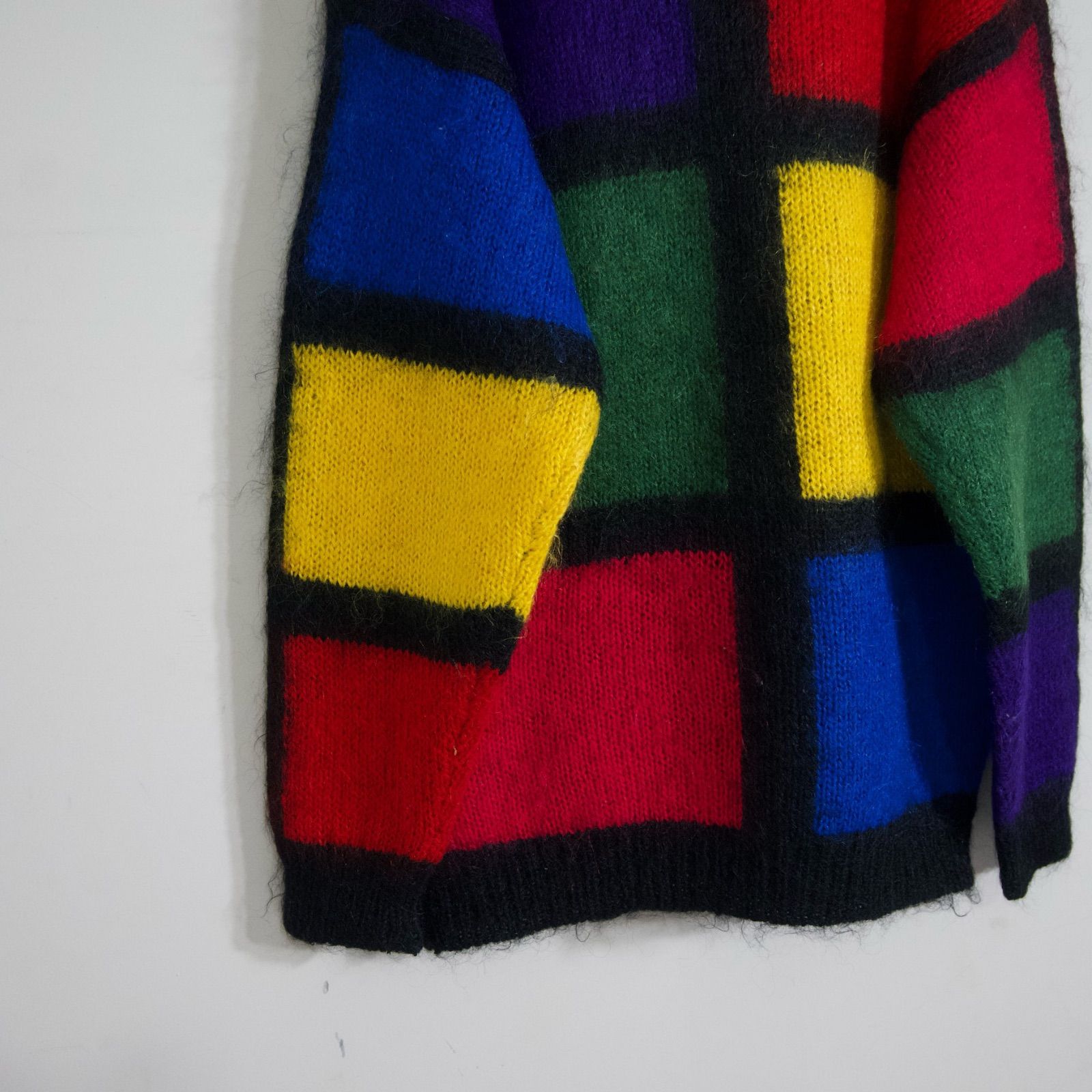 90s Hasting&Smith Mondrian Geometric Patterns Mohair Knit 90