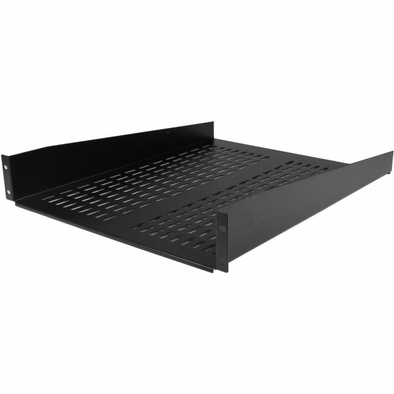 StarTech.com 2U サーバーラック棚板|19インチ装置ラック-amp-キャビネット用放熱スリット付きカンチレバートレイ|高耐久性スチール|耐荷重23kg|奥行56cm ブラック CABSH
