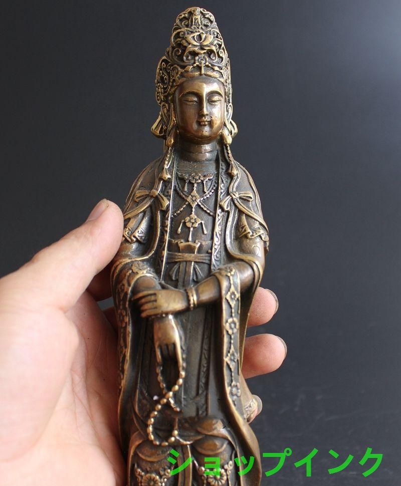 観音菩薩 仏像 銅製 工芸品 美術品 置物 観音菩薩 仏像 銅製 工芸品 美術品 置物 - メルカリ