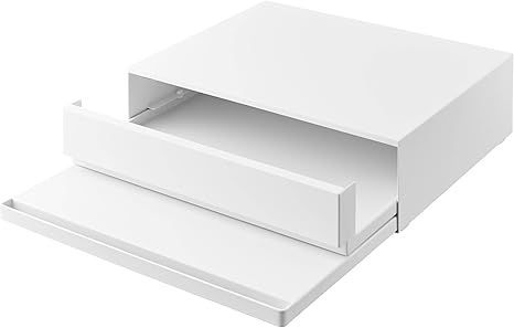 山崎実業(Yamazaki) 【 完成品 ストッパーのみ要取付 】 ツーウェイ キッチン 家電下引き出し ＆ スライドテーブル ホワイト 約W45×D39.3～64×H13.5cm タワー tower スライド棚付き 小物収納 ちょい置