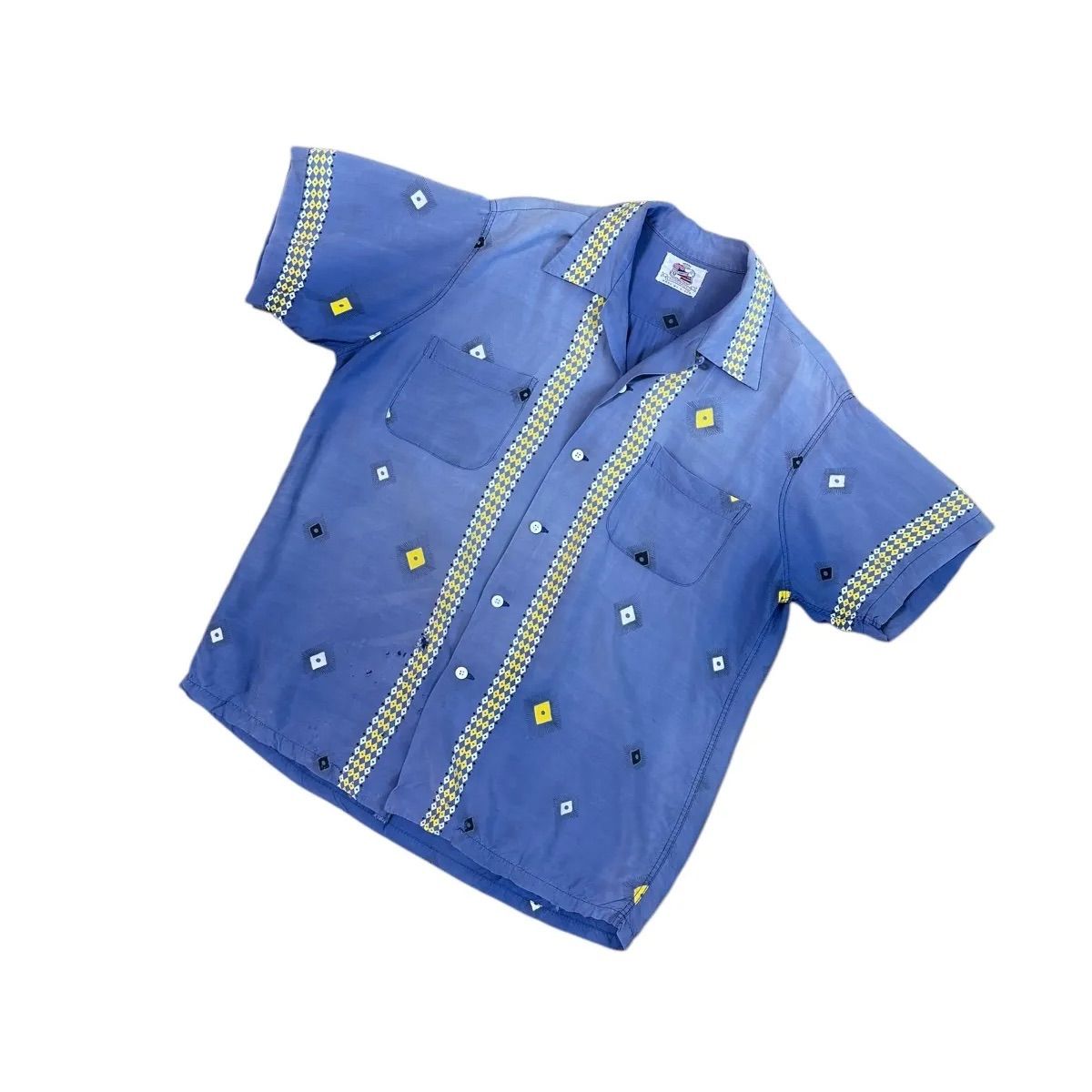 50s Kahanamoku Rayon Super Faded - Good Damage