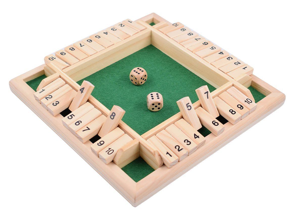 Size M 30x30x3.8cm 木製ゲーム シャット ザ ボックス ダイス ゲーム サイコロゲーム 数字 ゲーム 木製おもちゃ ボードゲーム パーティーゲーム Shut the Box Game 30x30x3.8cm