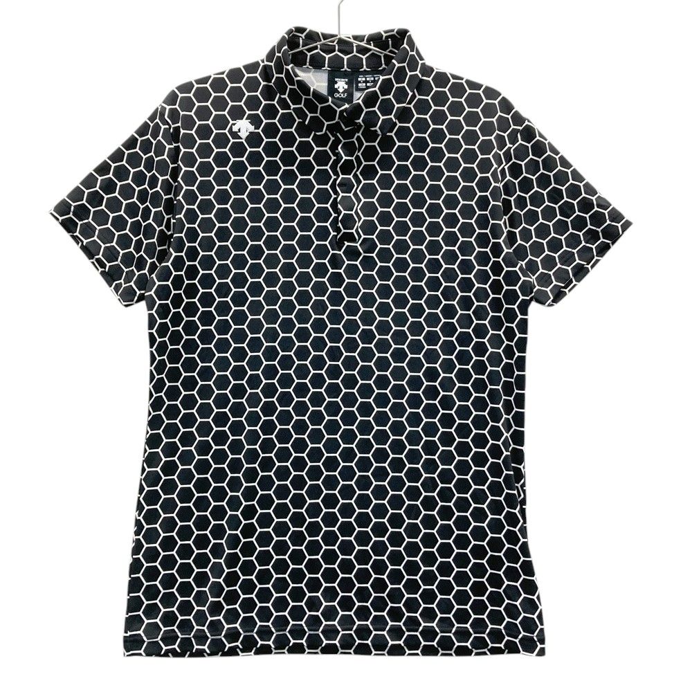 サイズ M DESCENTE GOLF デサントゴルフ 半袖ポロシャツ ハニカム柄 ブラック系 240101532579 ゴルフウェア メンズ ストスト