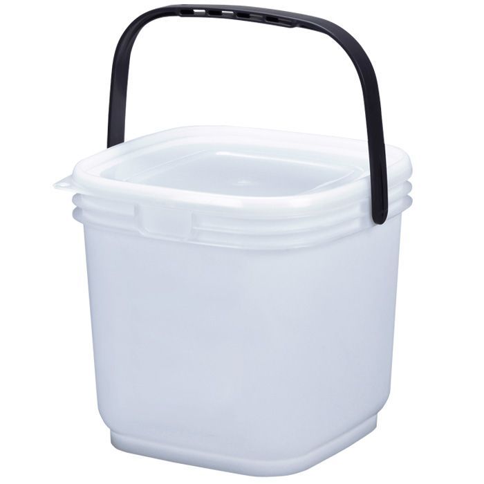 20個セット 伸和 SHINWA 密閉バケツ 蓋付き 15L 角型 防災 キャンプ 木炭 湿気 におい漏れない コマセバケツ角15 ナチュラル