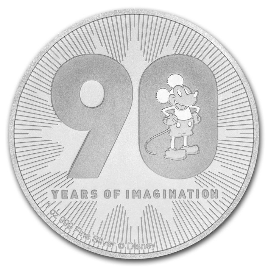2018年(新品) ニウエ「ディズニー特別90年記念」純銀 1オンス銀貨4枚 2018年(新品) ニウエ「ディズニー特別90年記念」純銀 1オンス銀貨4枚