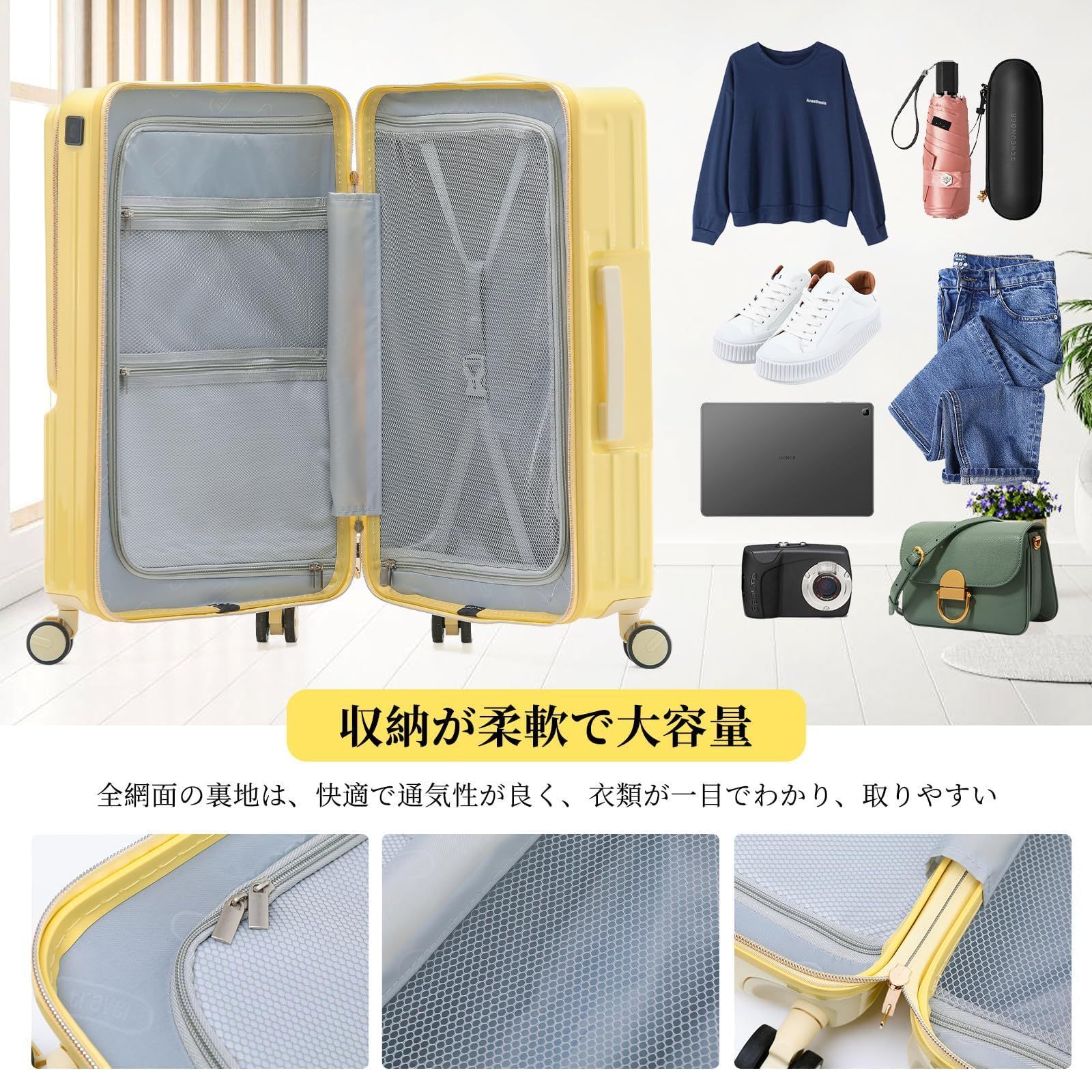 Brown 便利なスーツケース Sサイズ 1-3泊 37 L 飛行機持ち込みスーツケース 女向き いろ トップオープン機能 軽い スーツケース GGQAAA