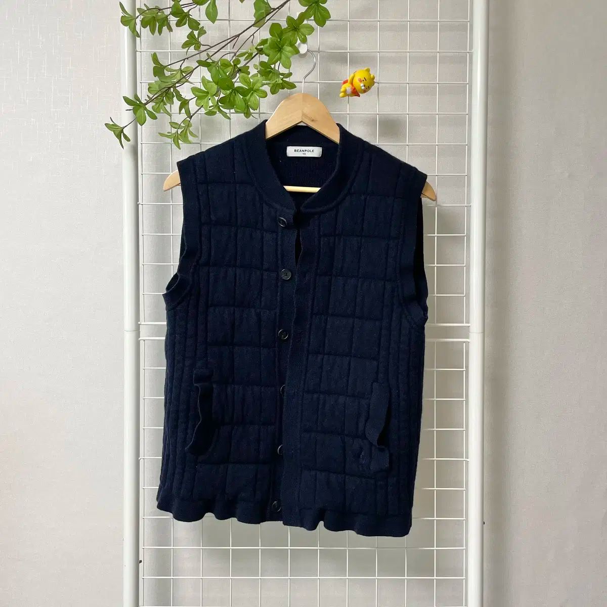 【雷市場（ポンジャン）商品韓国直送】 BEAN POLE(ビーンポール) スタジアム 首 オープン ベスト ネイビー WK ー 0088