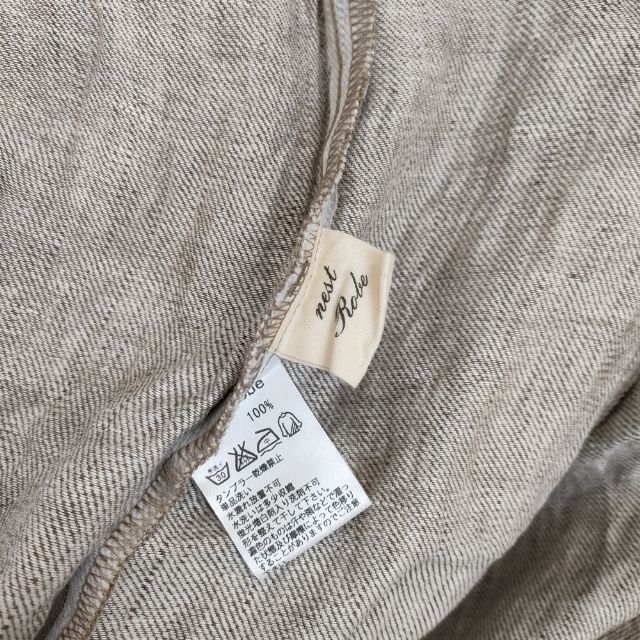 nest Robe 01151-1064 リネン ノーカラー コート ベージュ