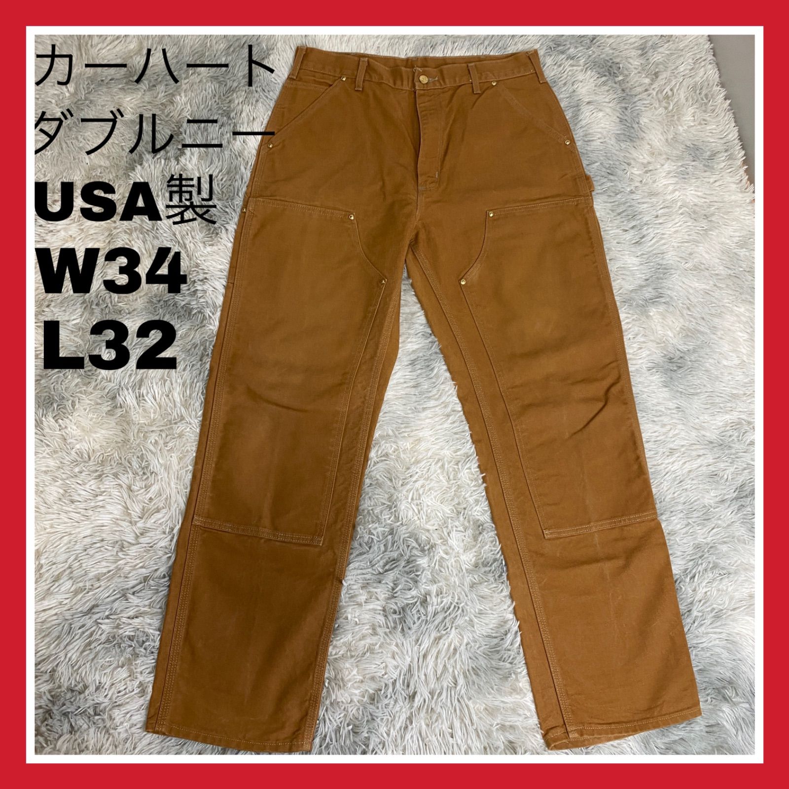 カーハート ダブルニー ワークパンツ デニム W34 L32