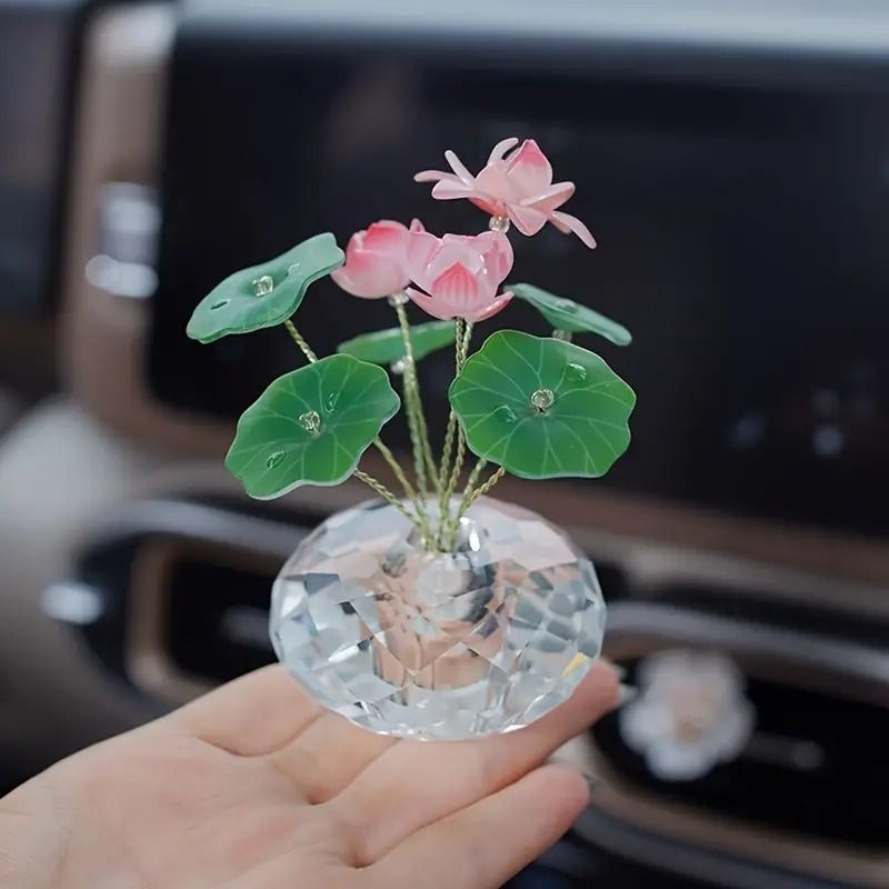 蓮 蓮の花 置物 オブジェ ガラス 綺麗 開運 幸運 財運 金運 安産