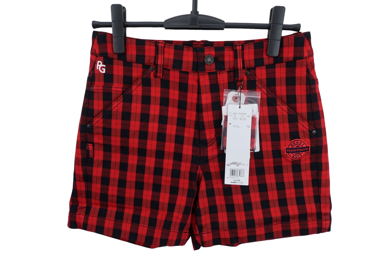 未使用品】PEARLY GATES(パーリーゲイツ) ショートパンツ 赤黒チェック