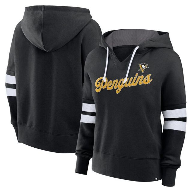【送料無料】 ファナティクス レディース Tシャツ トップス Women's Fanatics Black Pittsburgh Penguins Seize Fleece Pullover Hoodie Png Black