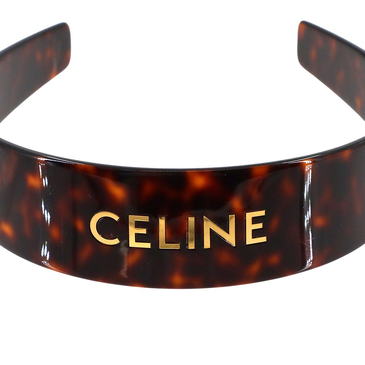 セリーヌ CELINE カチューシャ べっ甲 新品同様 セリーヌ CELINE ロゴ