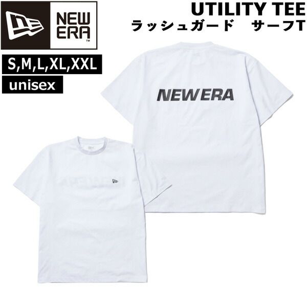 ニューエラ サーフTee NEWERA 半袖 ユーティリティ Tシャツ ラッシュガード　サーフT ホワイト ポリエステル