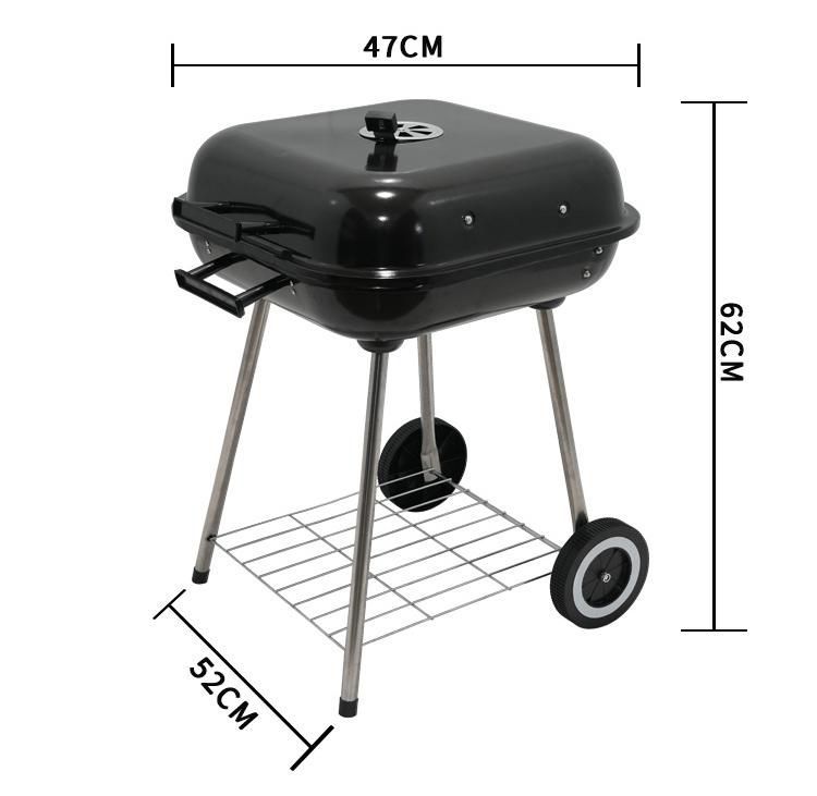 送料無料 18インチ ハンバーガーグリル 四脚デザイン アウトドア用炭火バーベキューグリル キャンプ用焼肉グリル