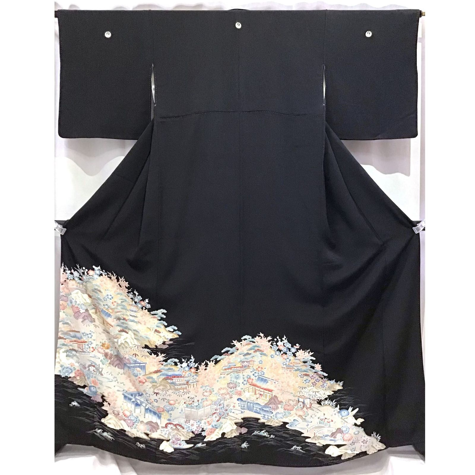 着物 黒留袖 自然文様 正絹 五つ紋 No.200701-1191 梱包サイズ60