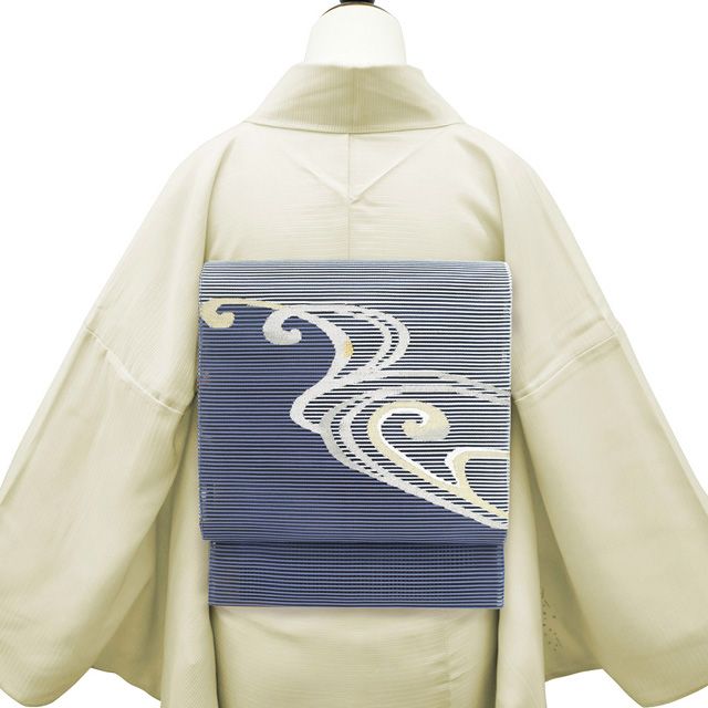 新古品】 夏物 名古屋帯 未使用 正絹 絽綴れ 絽 綴れ 八寸 金