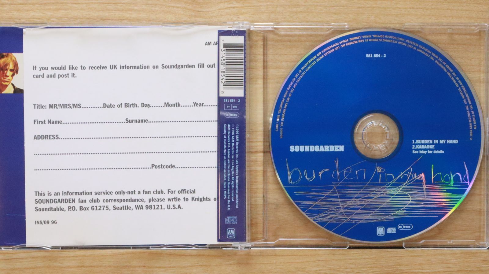 中古CD☆サウンドガーデン/Soundgarden□ Burden in My Hand