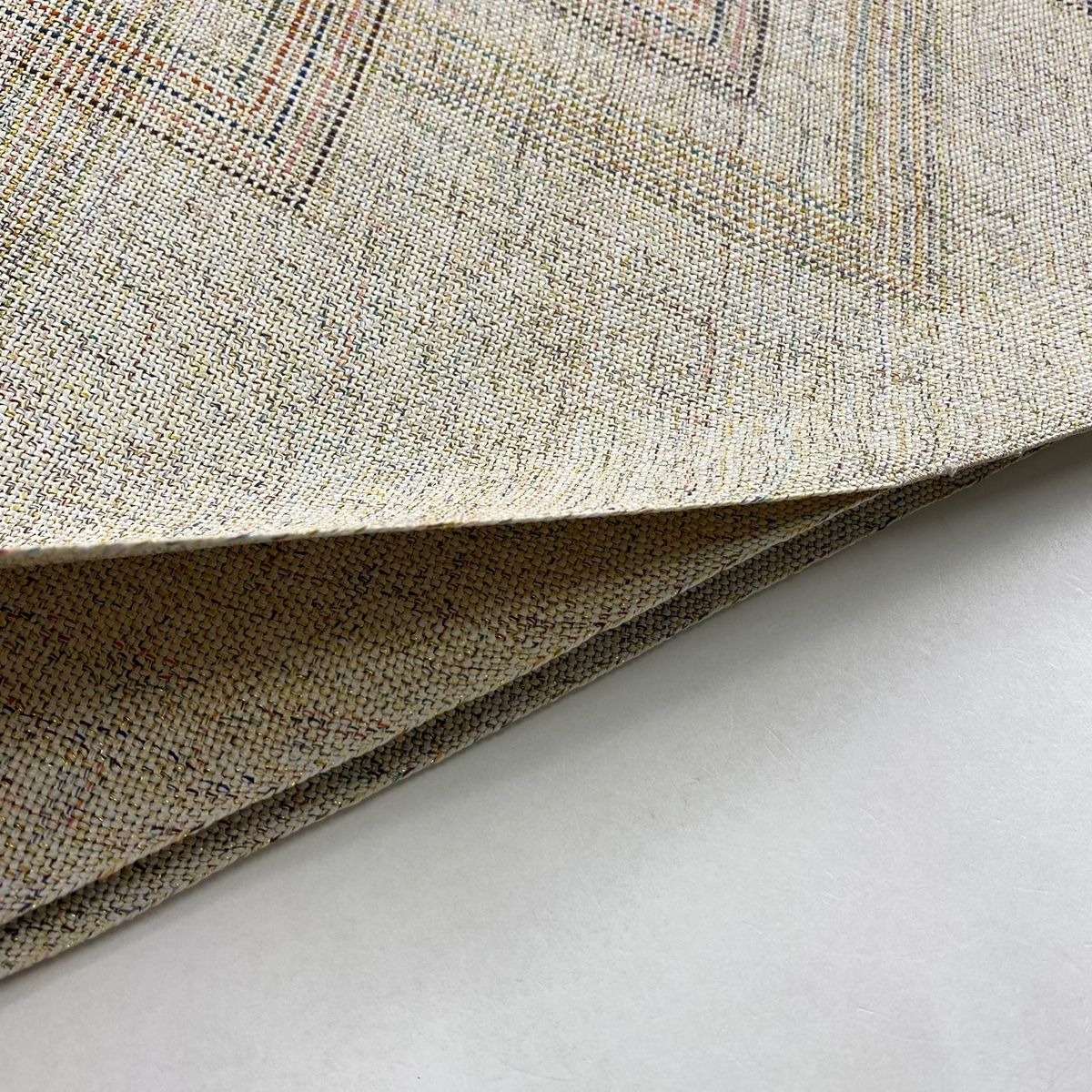 開き名古屋帯 美品 秀品 八寸名古屋帯 トンネル仕立て 幾何学