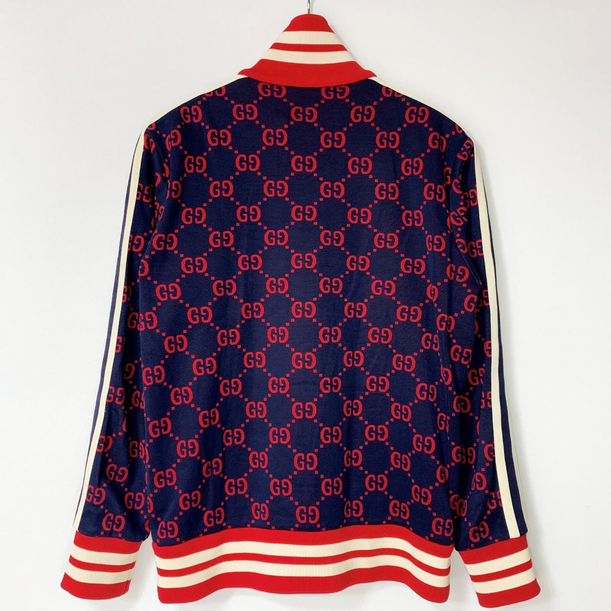GUCCI グッチ GGジャカード ジャージ ネイビー×レッド ジャケット アウター