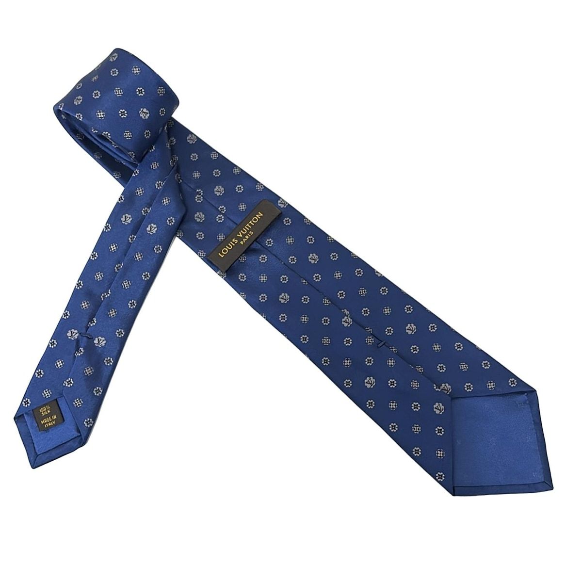 LOUIS VUITTON ルイヴィトン ネクタイ メンズ - ブルーグレー×ライトグレー