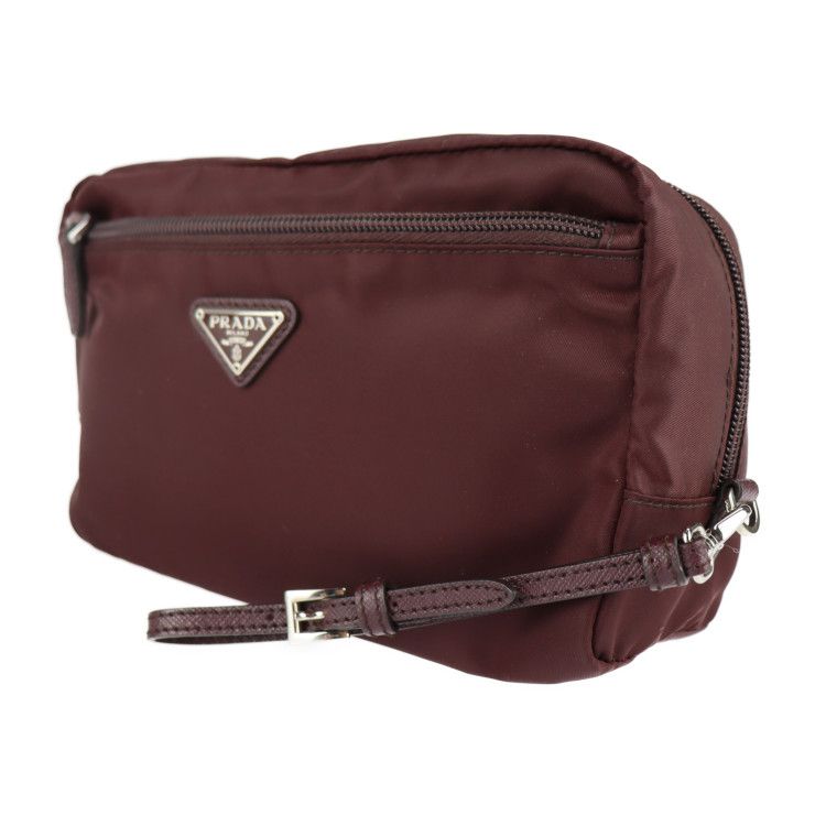 PRADA プラダ クラッチバッグ 1NE394 ナイロン BORDEAUX リストレット