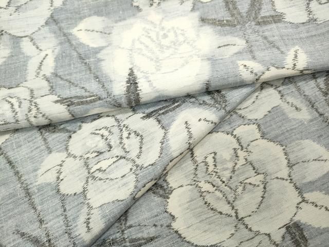 平和屋着物●小千谷紬 舞花尽くし 正絹 CAAY4858ut