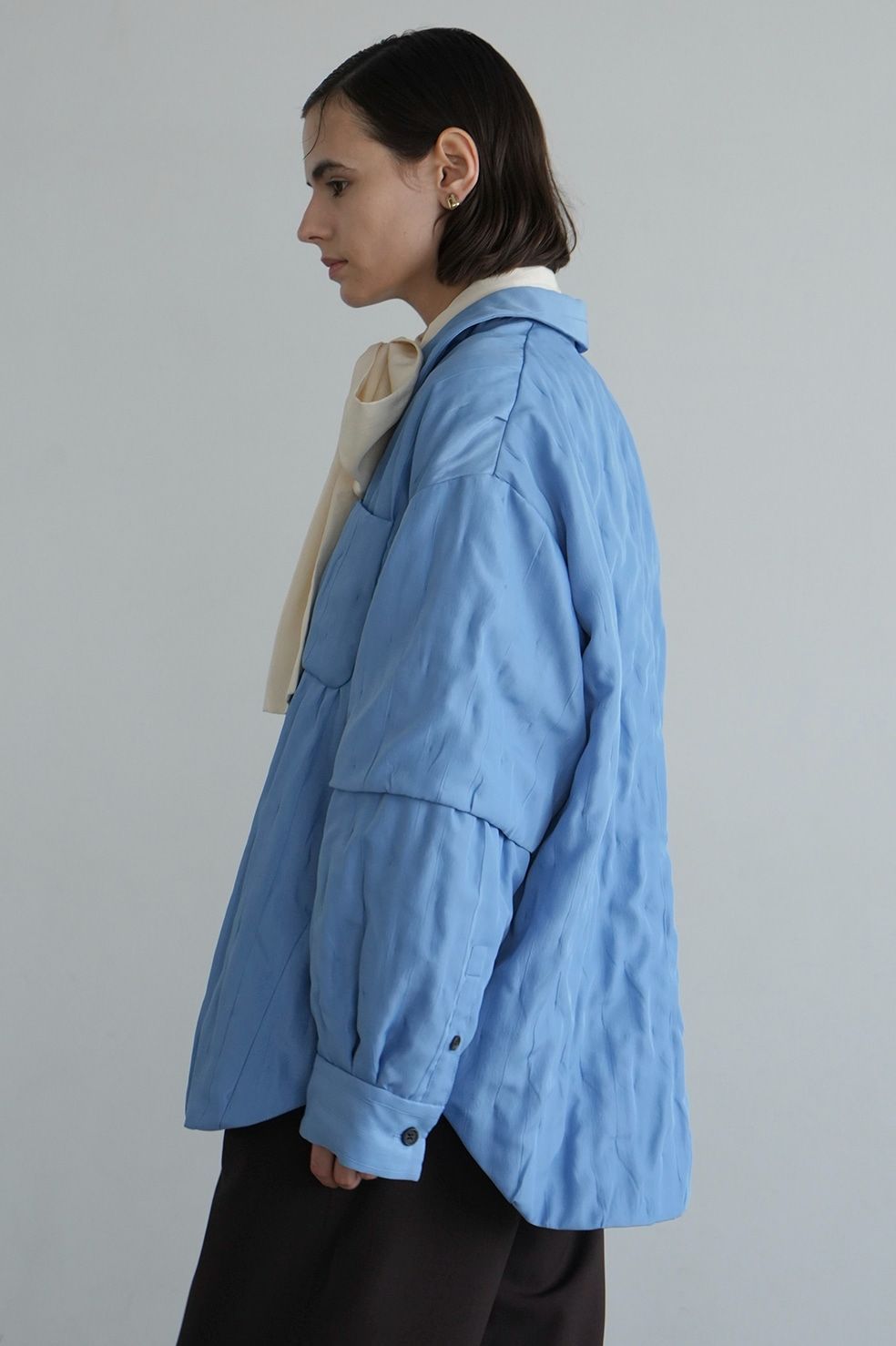 24AW CLANE｜クラネ PADDED CRUMPLY SHIRT JACKET オーバー