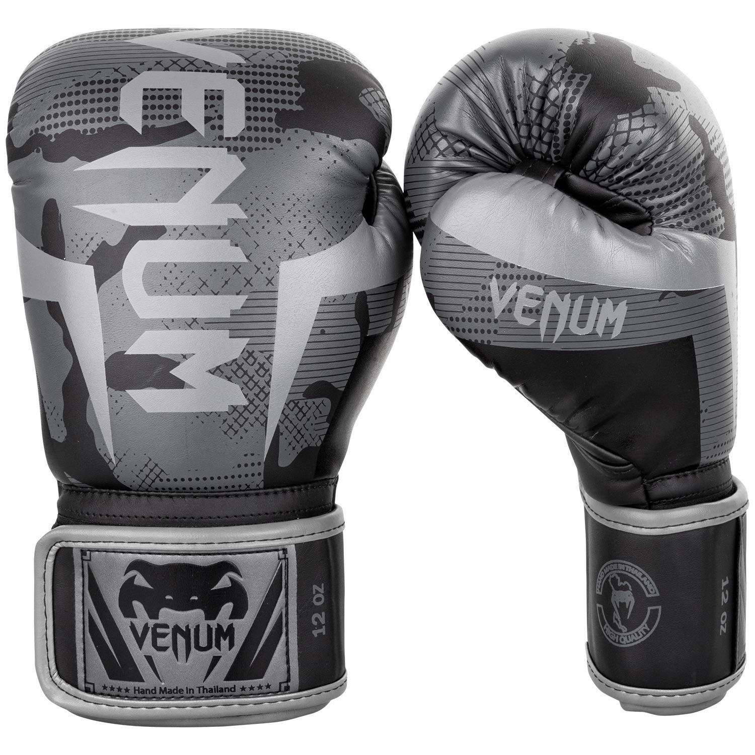 Venum Elite ボクシンググローブ ブラック/ダーク迷彩 14オンス [ブラック] [14-Ounce]