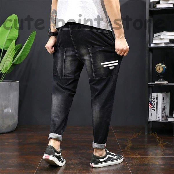  サルエルパンツ メンズ デニムパンツ スウェット サルエル パンツ ジーンズ ズボン ストレッチパンツ 黒デニムパンツ 太め ゆったり 秋冬 サルエルパンツ パンツ