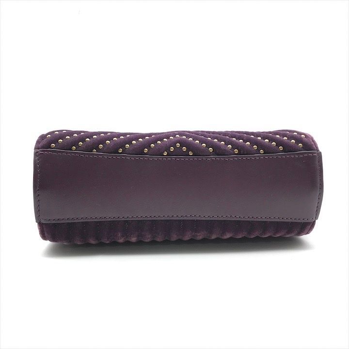 美品 COACH コーチ パーカー18 ベロア チェーン ショルダー バッグ  