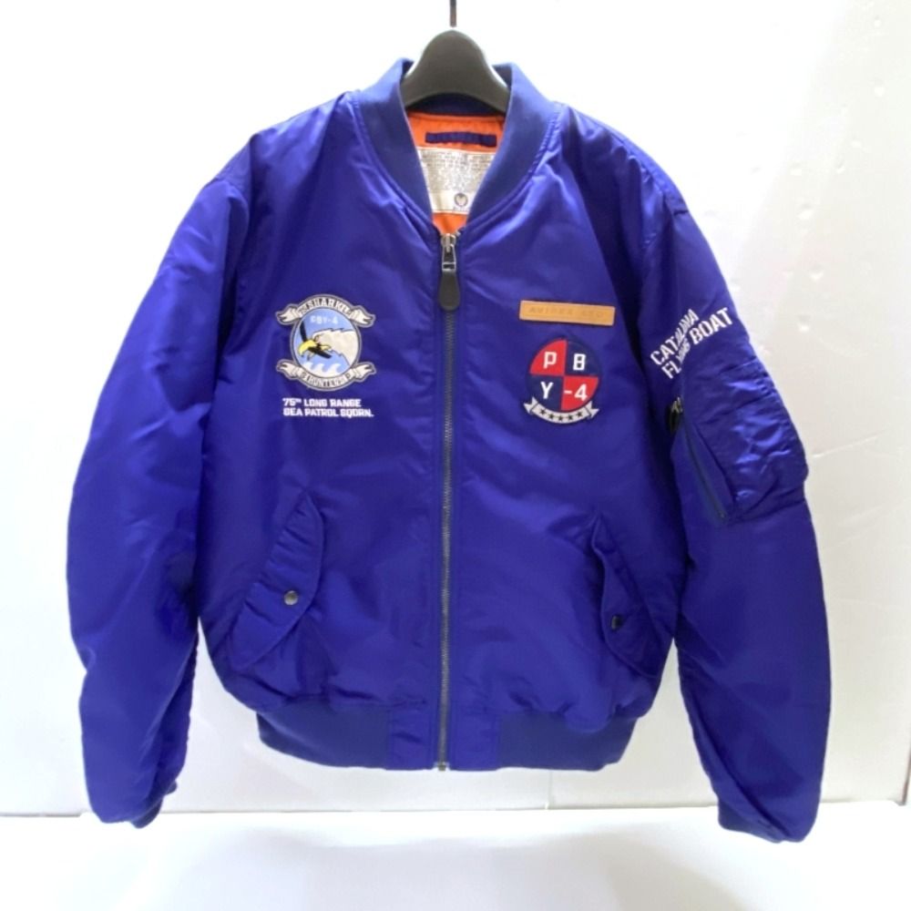 03w16772 AVIREX アヴィレックス MA-1ジャケット フライトジャケット 2XLサイズ SHARK HUNTER | シャークハンター パープル|紫 メンズ アメカジ アウター