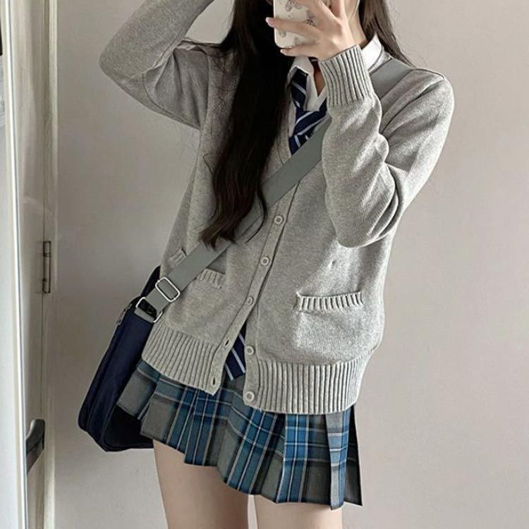 全7色×4サイズ 制服 カーディガン スクールカーディガン Vネック