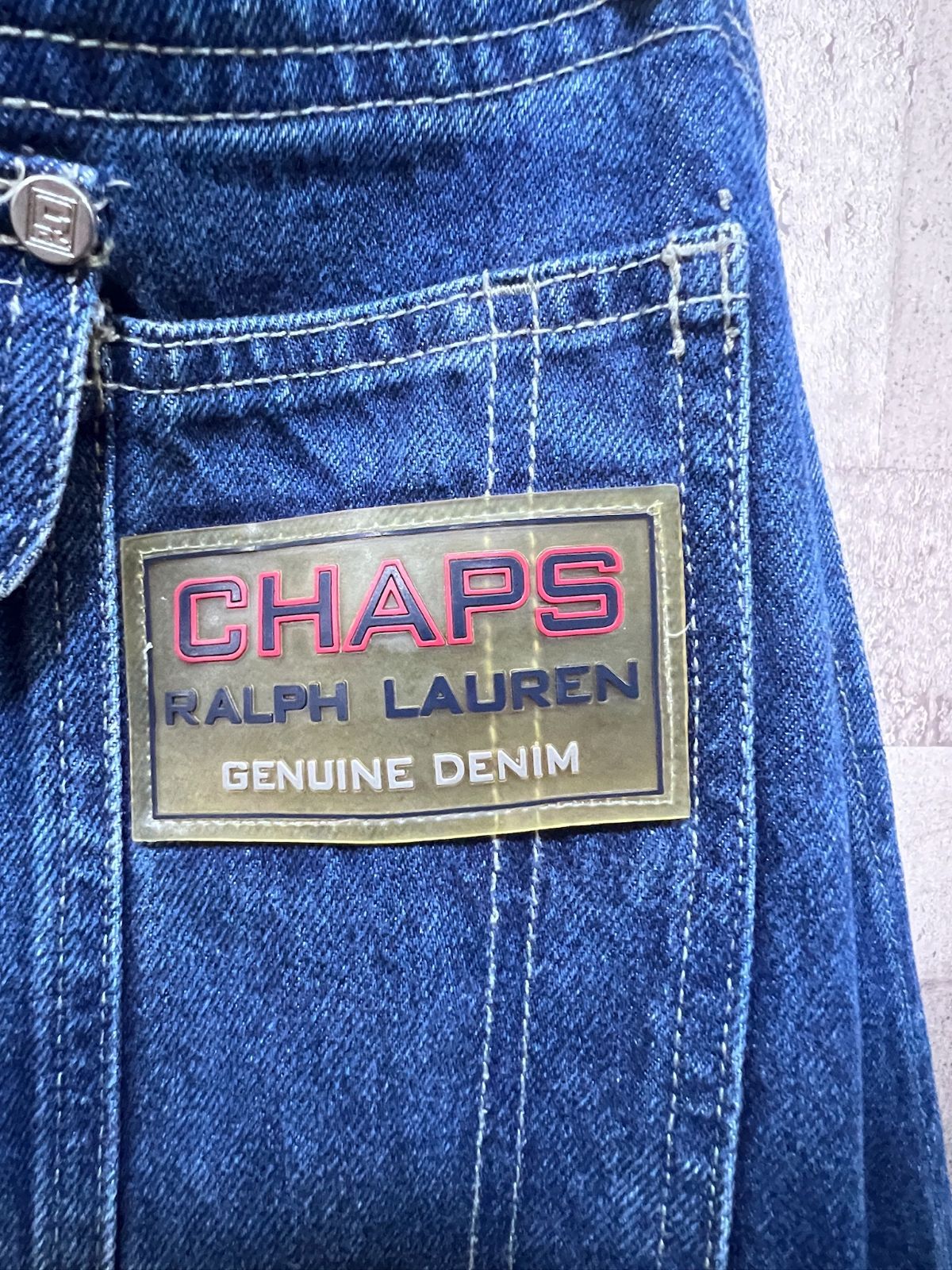 90'S チャップスラルフローレン デニム オーバーオール L メンズ CHAPS