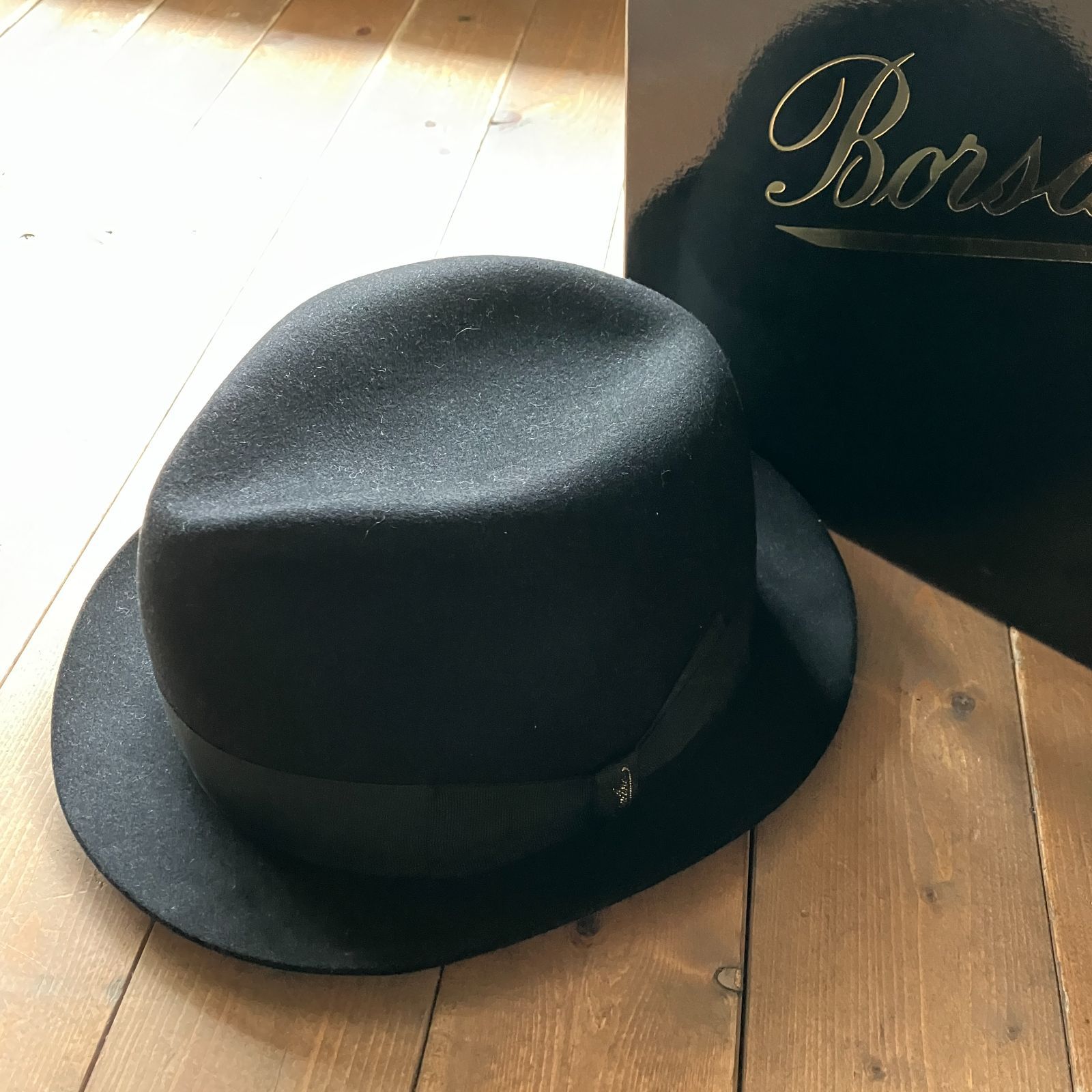 Borsalino ボルサリーノ ラビットファー 中折れ フェルトハット 59