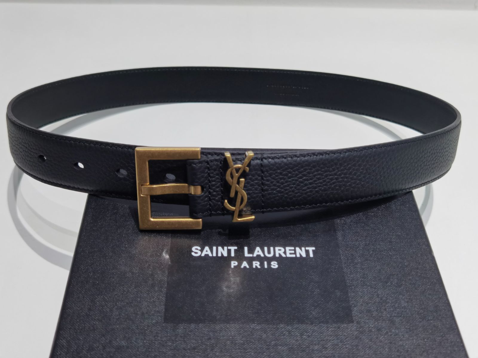 SAINT LAURENT カサンドラ  ベルト  ゴールド  30mm