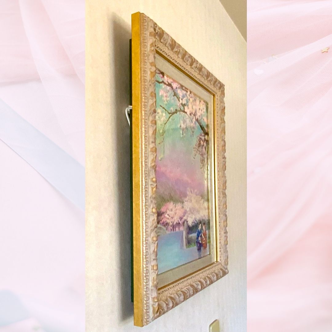 40cm ~ - | 抽象画 桜舞う水辺の散歩道｜油彩画 原画 青 モダン インテリア 風景画作品&frasl;花の風景「夜桜」油彩画&frasl;SM&frasl;額付き xxcm・タテ xxcmの絵画作品検索結果 絵画販売 木村由記夫 信州風景画・山岳風景画（山と桜の絵）足立一夫「八ヶ岳の春」油彩