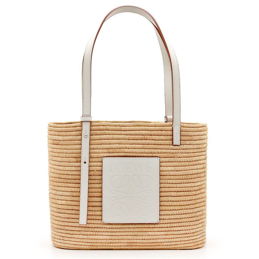 ロエベ LOEWE かごバッグ Basket バスケットバッグ スモール A223099X08 ナチュラル ホワイト スペイン製 Aランク 白 レディース トートバッグ