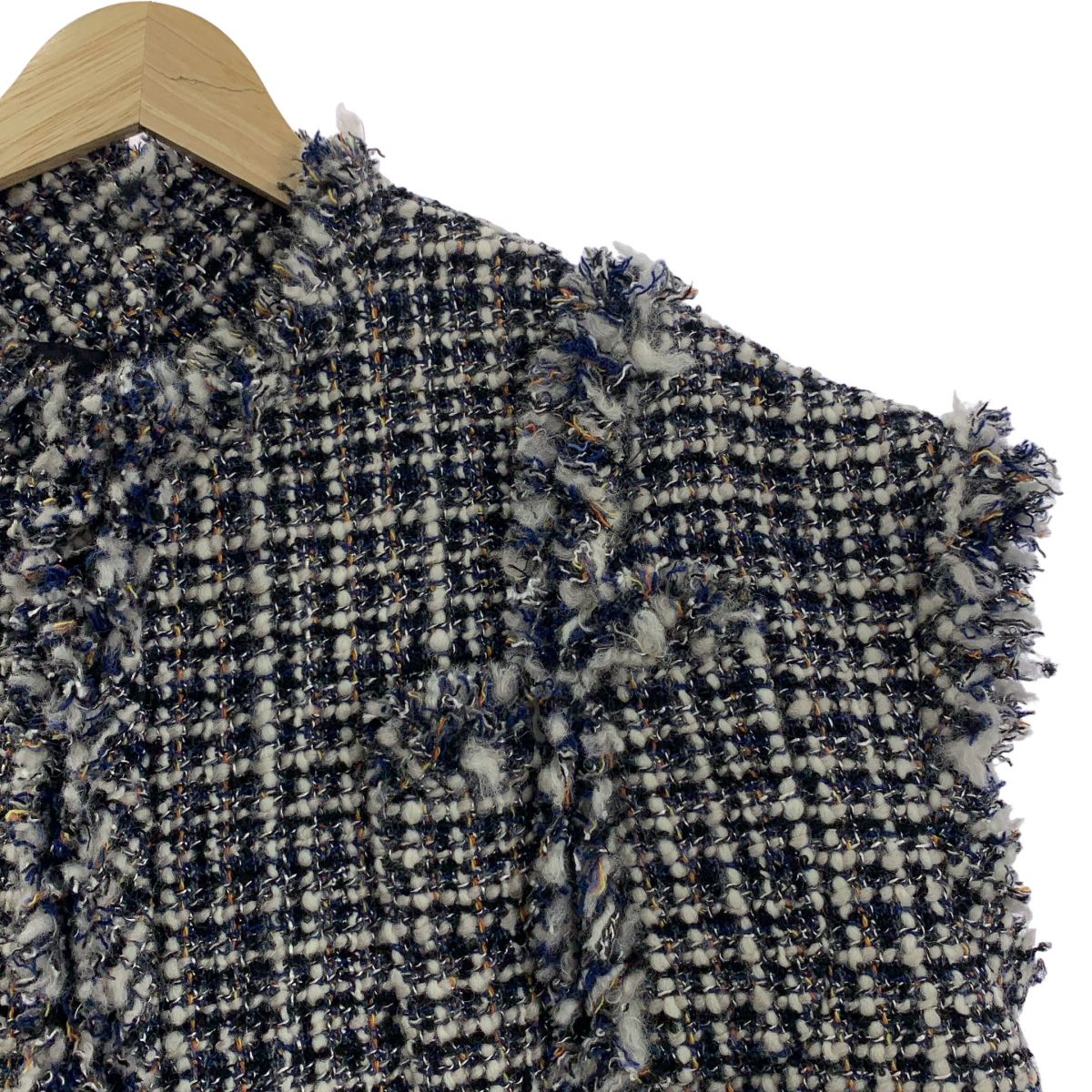 sacai サカイ 2025 AW Tweed Vest ツイードベスト 1 オフホワイト ブルー レディース
