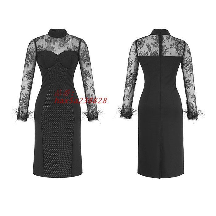 シースルーレース長袖