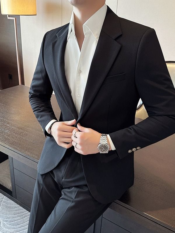 スーツ スリム タキシード カジュアル 質感 ノーアイロンFS5788