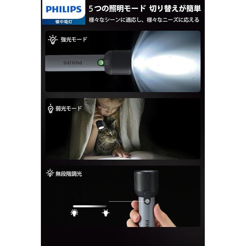 Philips フィリップス 400マーク2 ほぼ未使用 Philips(フィリップス) 小型 led ライト 懐中電灯 高輝度 400ルーメン